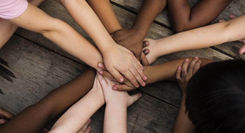 group of hands together